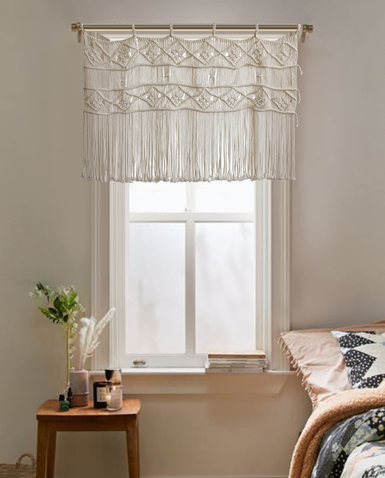 Macrame Curtains for Windows Macrame Valances Macrame Wall Decor Handmade Craftsmanship Boho Wall Decor (43"x25")