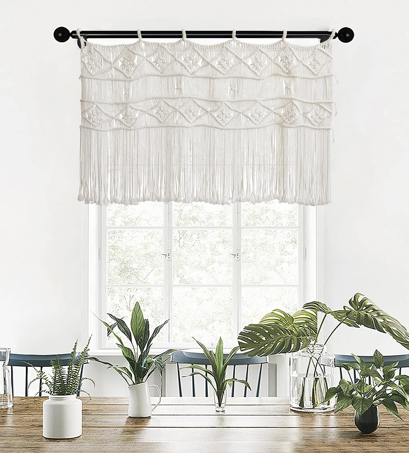 Macrame Curtains for Windows Macrame Valances Macrame Wall Decor Handmade Craftsmanship Boho Wall Decor (43"x25")