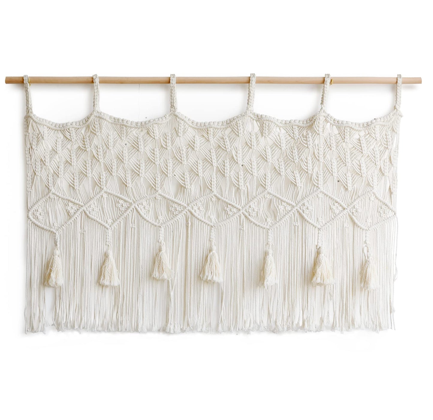 Macrame Valance Macrame Curtain for Window Doorway Macrame Wall Decor Handmade Craftsmanship Boho Home Decor 43" Wx 30" L