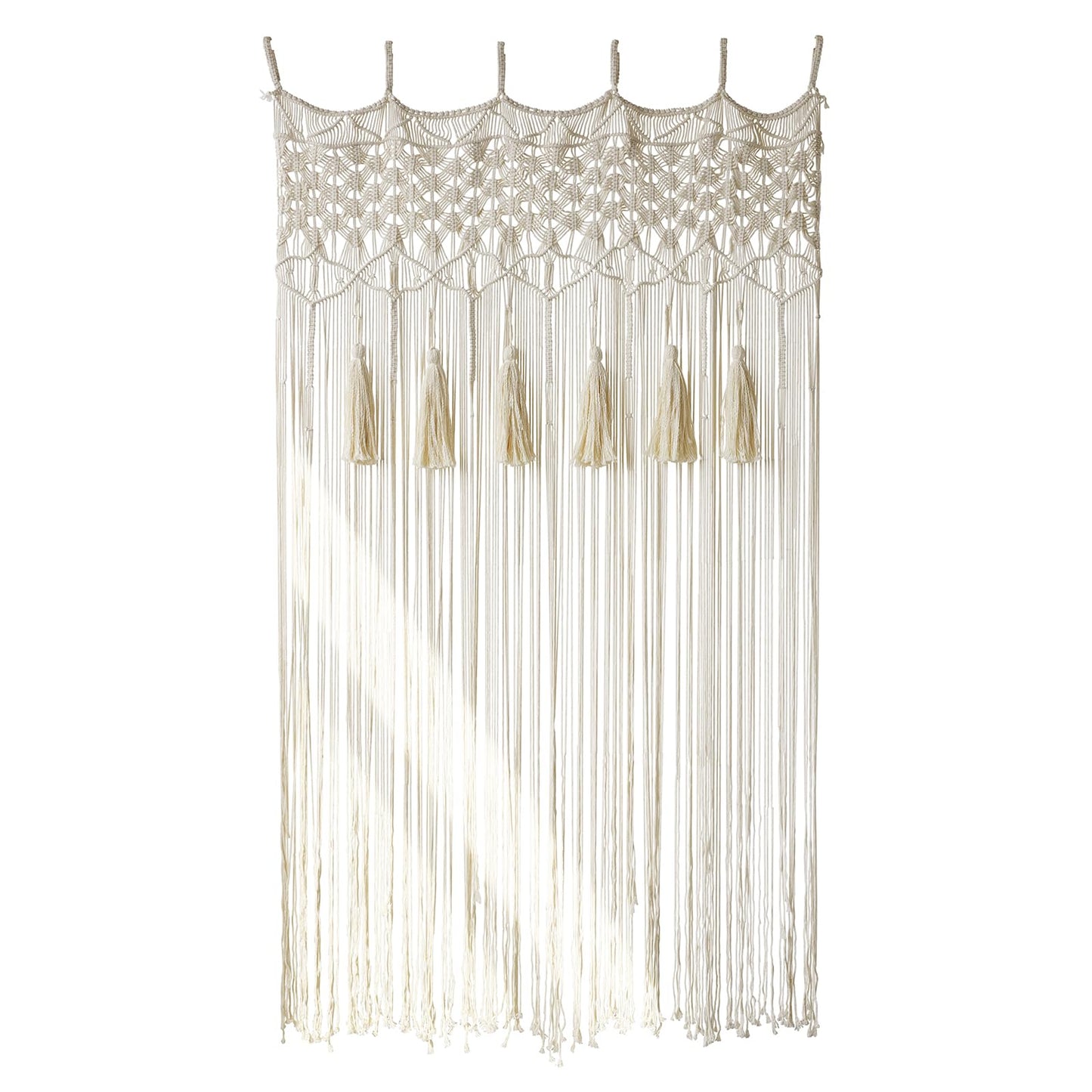 Macrame Curtain Large window Handmade curtain Wedding Backdrop White Room Boho Bedroom Wall Decor 50"x75"