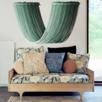 Macrame Wall Hanging Green Boho Wall Decor Textile Tassel Cord Home Decor