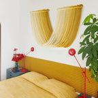 Macrame Wall Hanging Yellow Dip Dyed Yarn Macrame Wall Decor Fiber Wall Art Boho Wall Decor  Bedroom Living Room 15.7" Wx 47.2" L