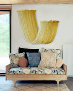 Macrame Wall Hanging Yellow Dip Dyed Yarn Macrame Wall Decor Fiber Wall Art Boho Wall Decor  Bedroom Living Room 15.7" Wx 47.2" L