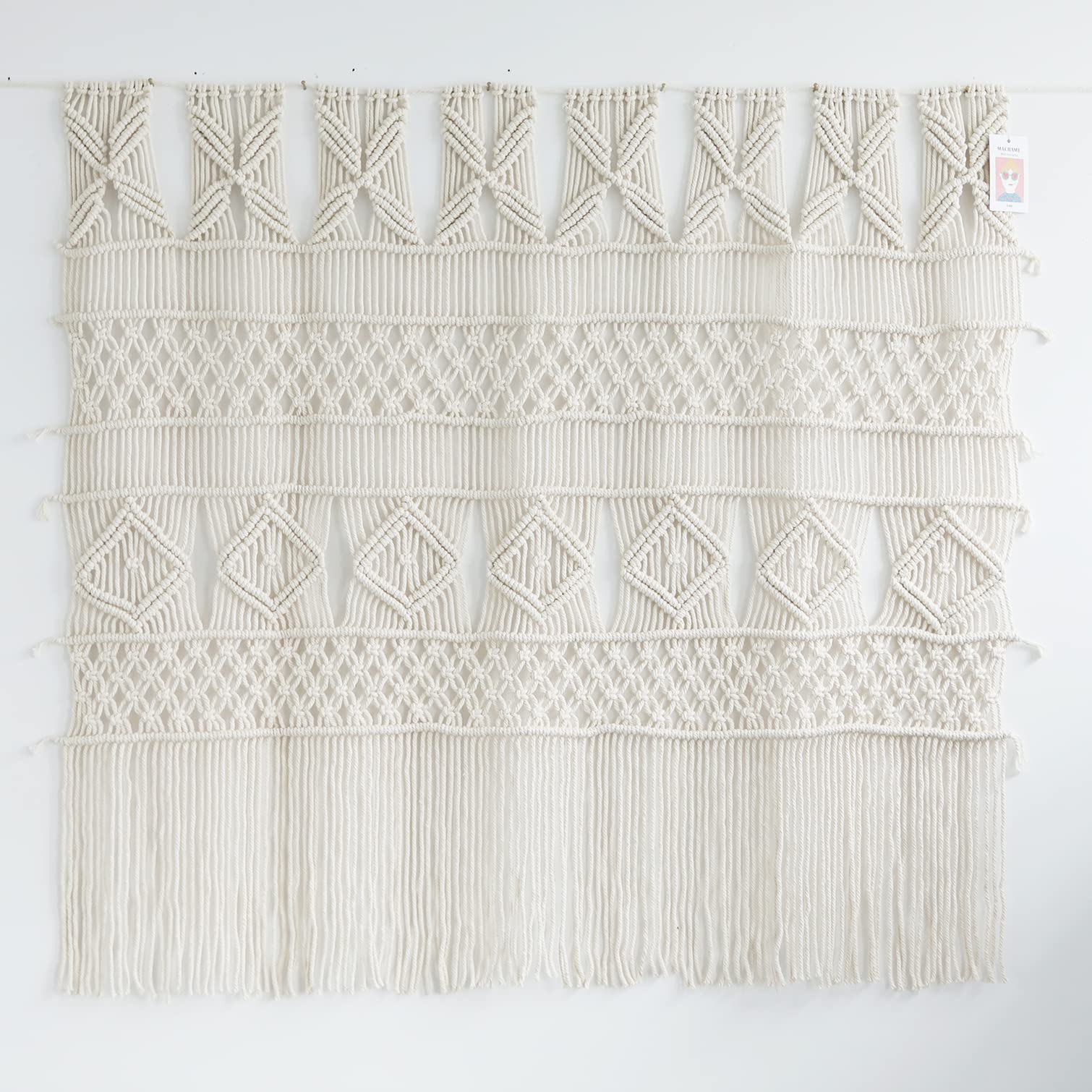 Macrame Wall Hanging Large Macrame Wall Decor Boho Panels Handmade Fiber Art Yarn Wall Home Crafts 52"W x 57"L