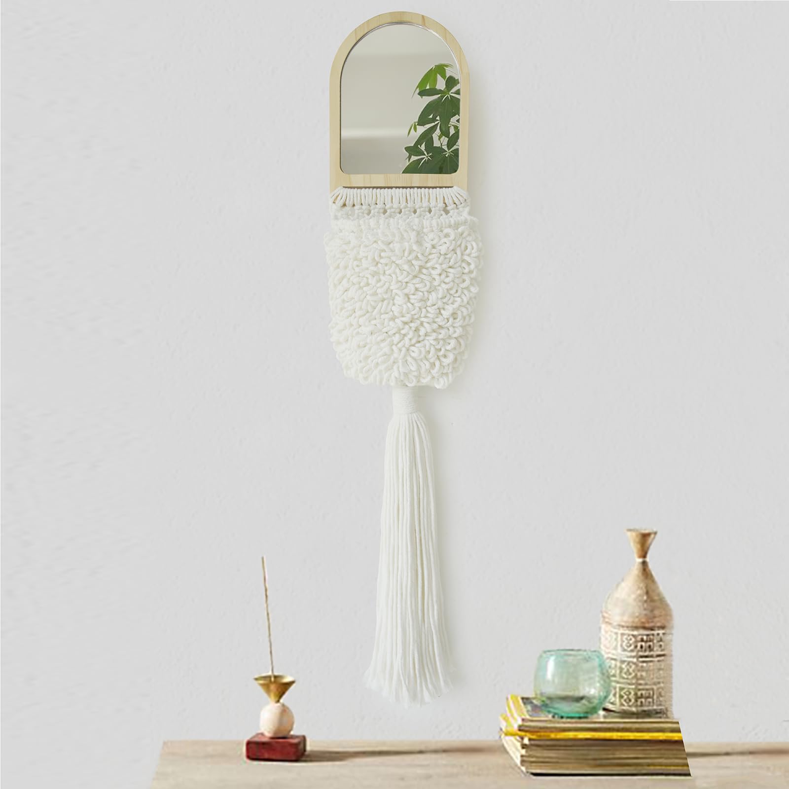 Small Mirror Door Mirror Hanging Boho Mirror Macrame Wall Art Decortive Macrame Mirror Wall Art Decortive Enterway Mirror Bathroom Mirror Handmade Christmas Wall Decor 27" L