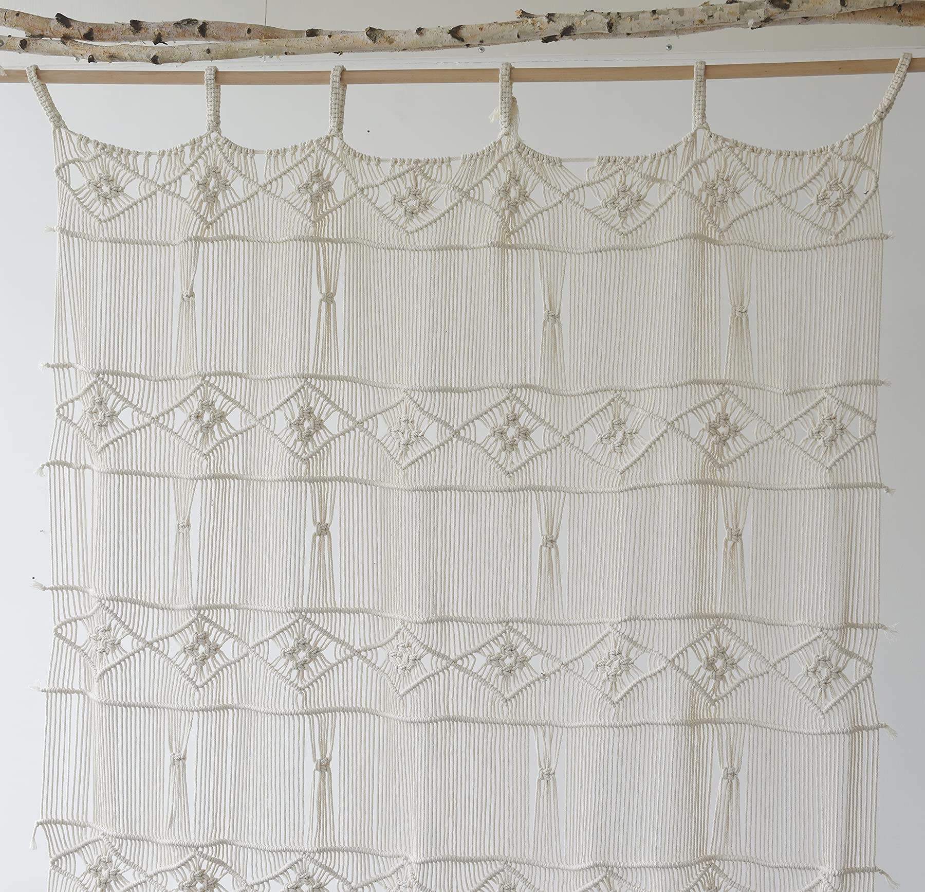 Macrame Curtains for Windows Panels Macrame Wall Hanging Doorway Curtain Craftsmanship Boho Home Wall Decor 52"x75"