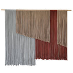 Macrame Wall Hanging Large 57" Wx43" L Fiber Wall Art Modern Yarn Boho Wall Decor For Headboard Living Room Gallery Wall Couch Bedroom Decor
