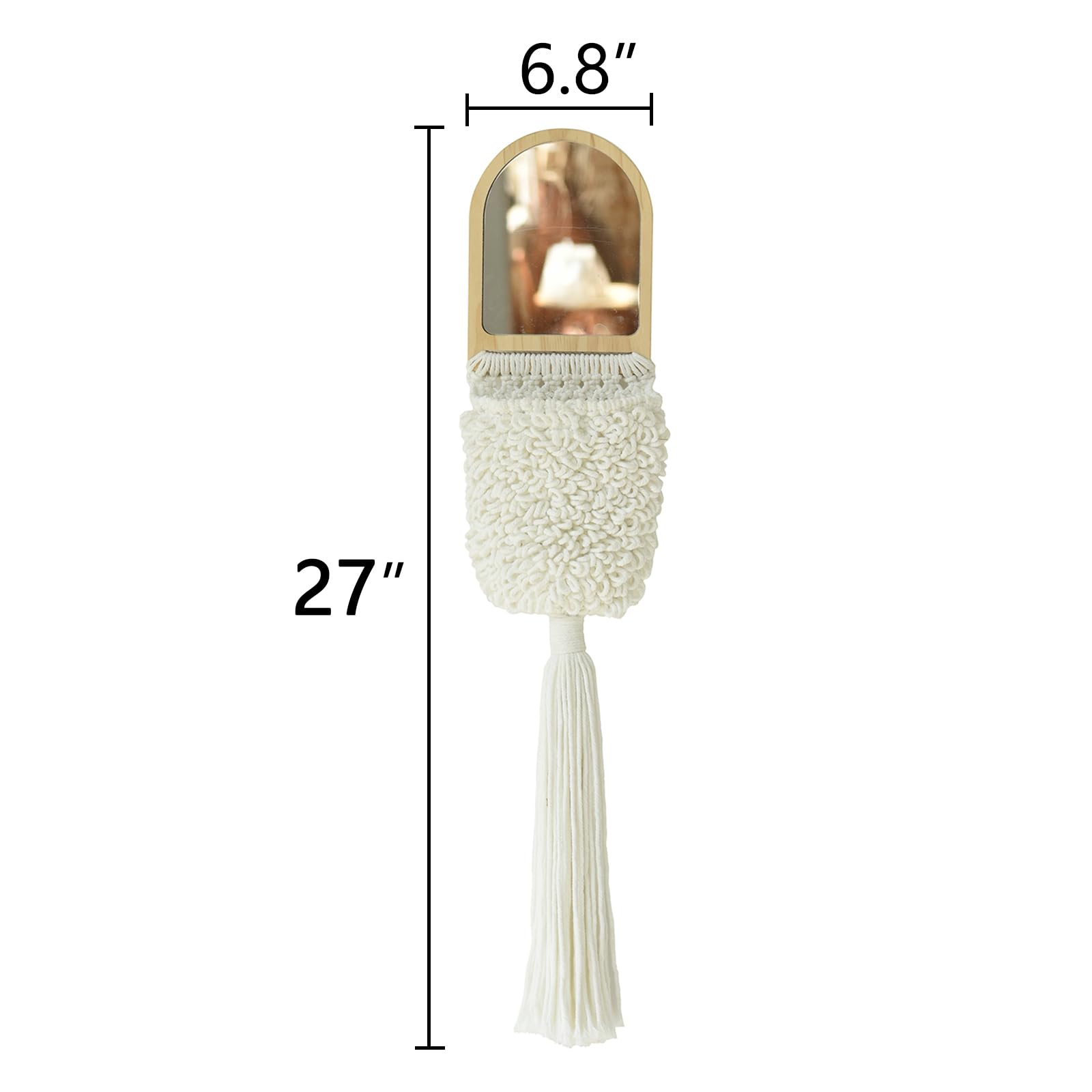 Small Mirror Door Mirror Hanging Boho Mirror Macrame Wall Art Decortive Macrame Mirror Wall Art Decortive Enterway Mirror Bathroom Mirror Handmade Christmas Wall Decor 27" L