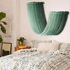 Macrame Wall Hanging Green Boho Wall Decor Textile Tassel Cord Home Decor