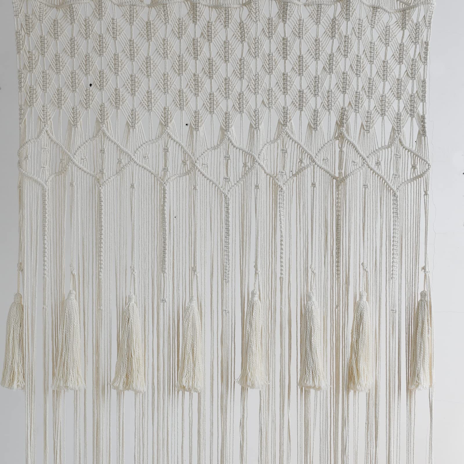 Macrame Curtain Large window Handmade curtain Wedding Backdrop White Room Boho Bedroom Wall Decor 50"x75"