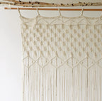 Macrame Curtain Large window Handmade curtain Wedding Backdrop White Room Boho Bedroom Wall Decor 50"x75"
