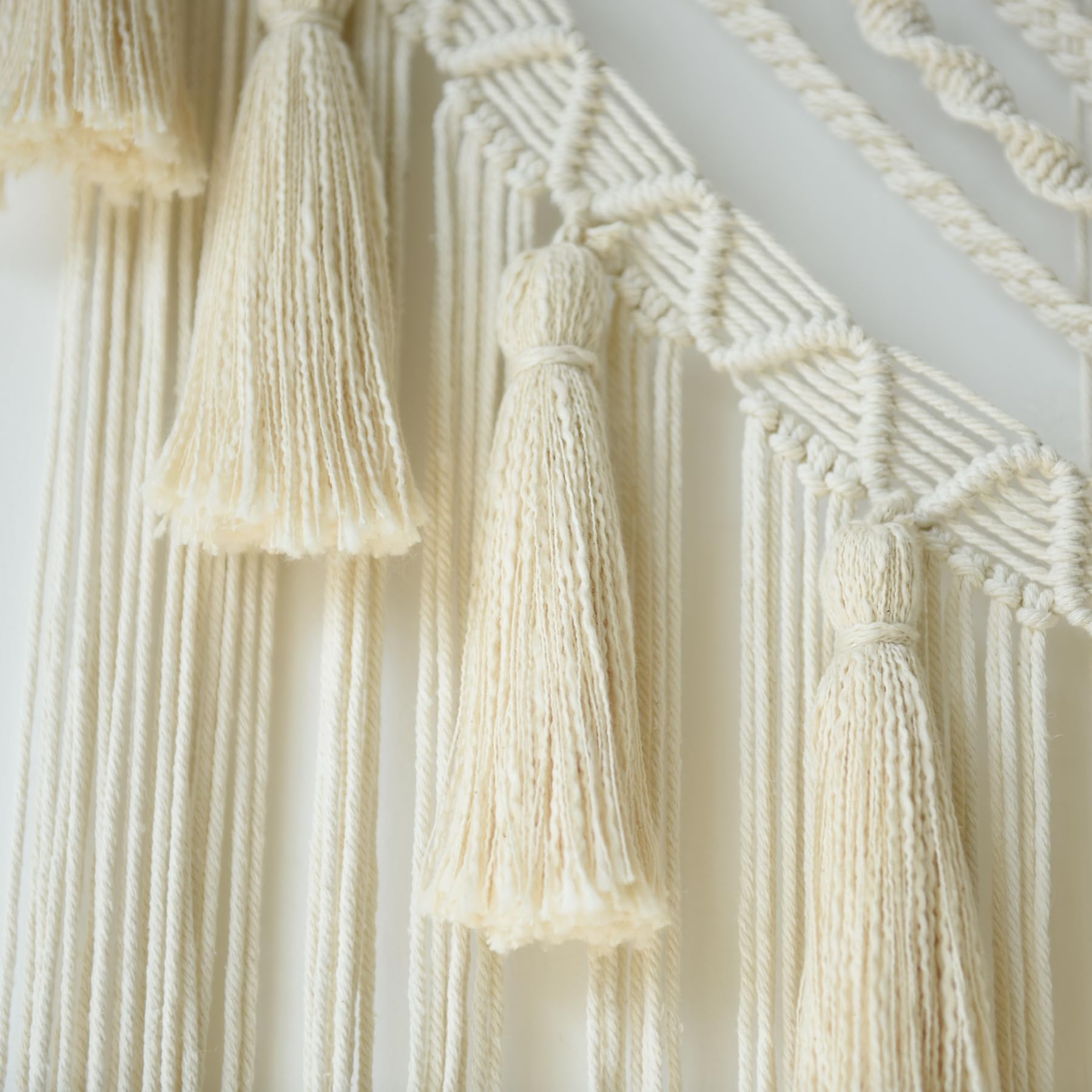 Macrame Wall Hanging 31" Wx 39" L Ivory Small Macrame Wall Decor Boho Handmade Yarn Wall Art Craftsmanship Home Decor Christmas