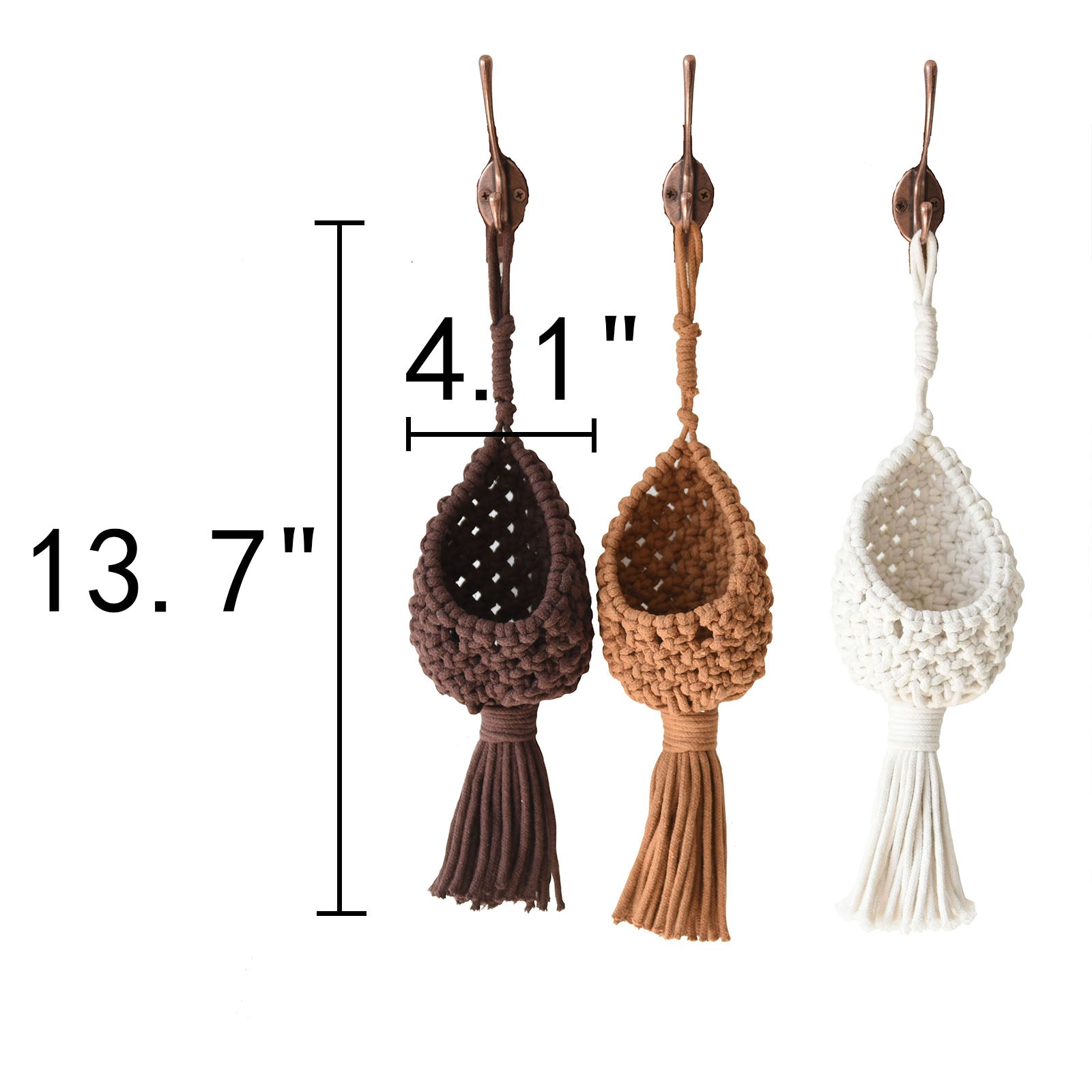 Macrame Basket Decor Set of 3 Boho Basket Decor for Home