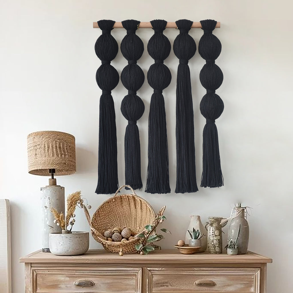 Macrame Wall Hanging Black Boho Wall Art