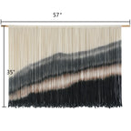 Large Macrame Wall Hanging Boho Dip Dye Black