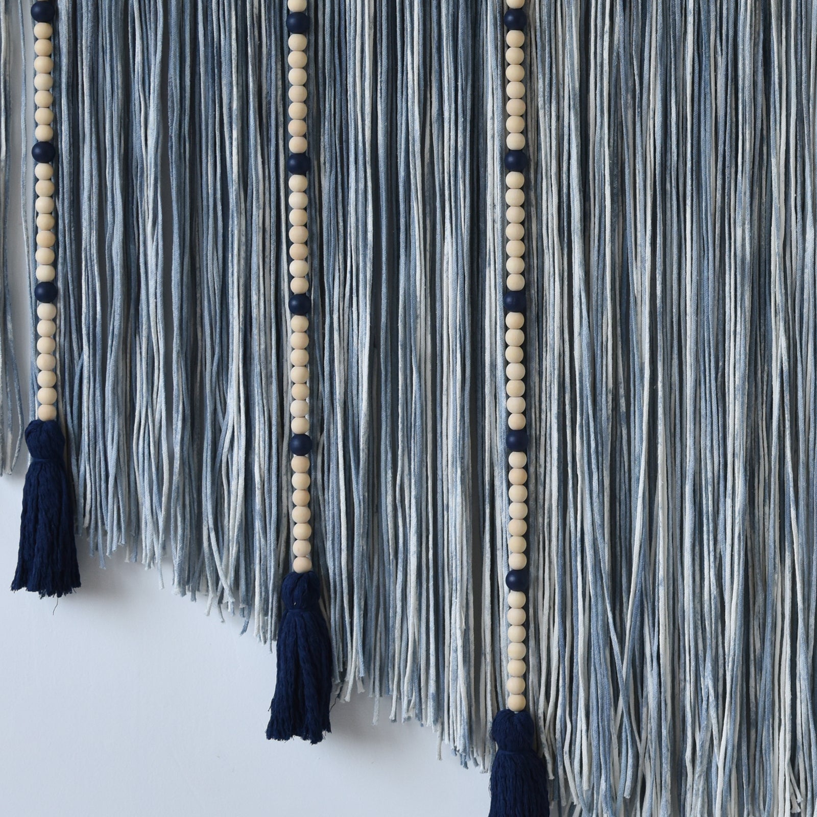 Macrame Wall Hanging Blue dip dye Handcrafted Decorative