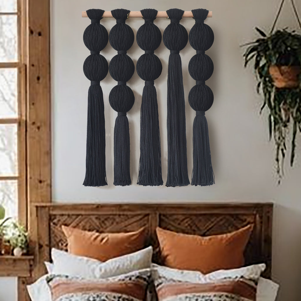 Macrame Wall Hanging Black Boho Wall Art