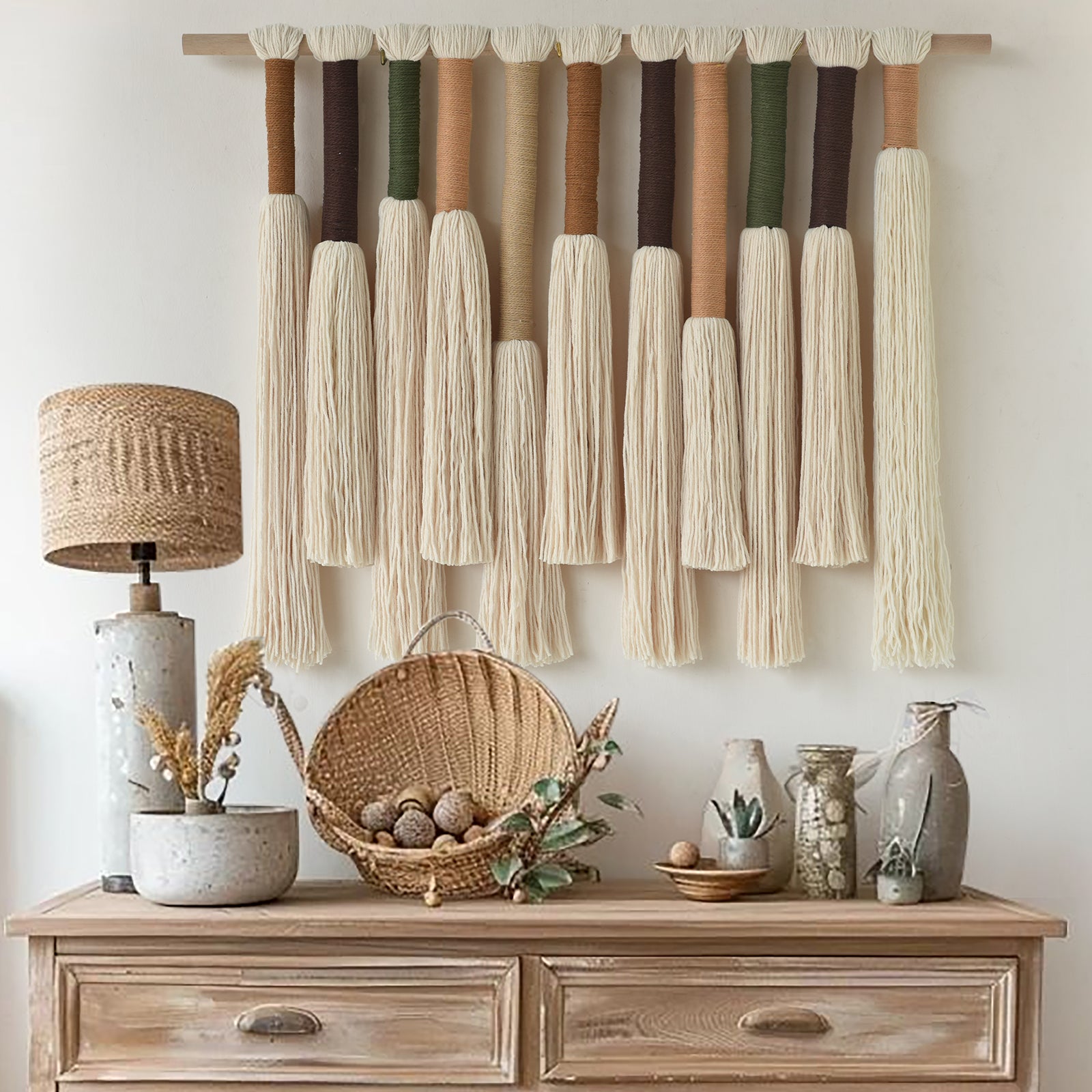 Boho Home Decor Handmade Cotton Fiber Art