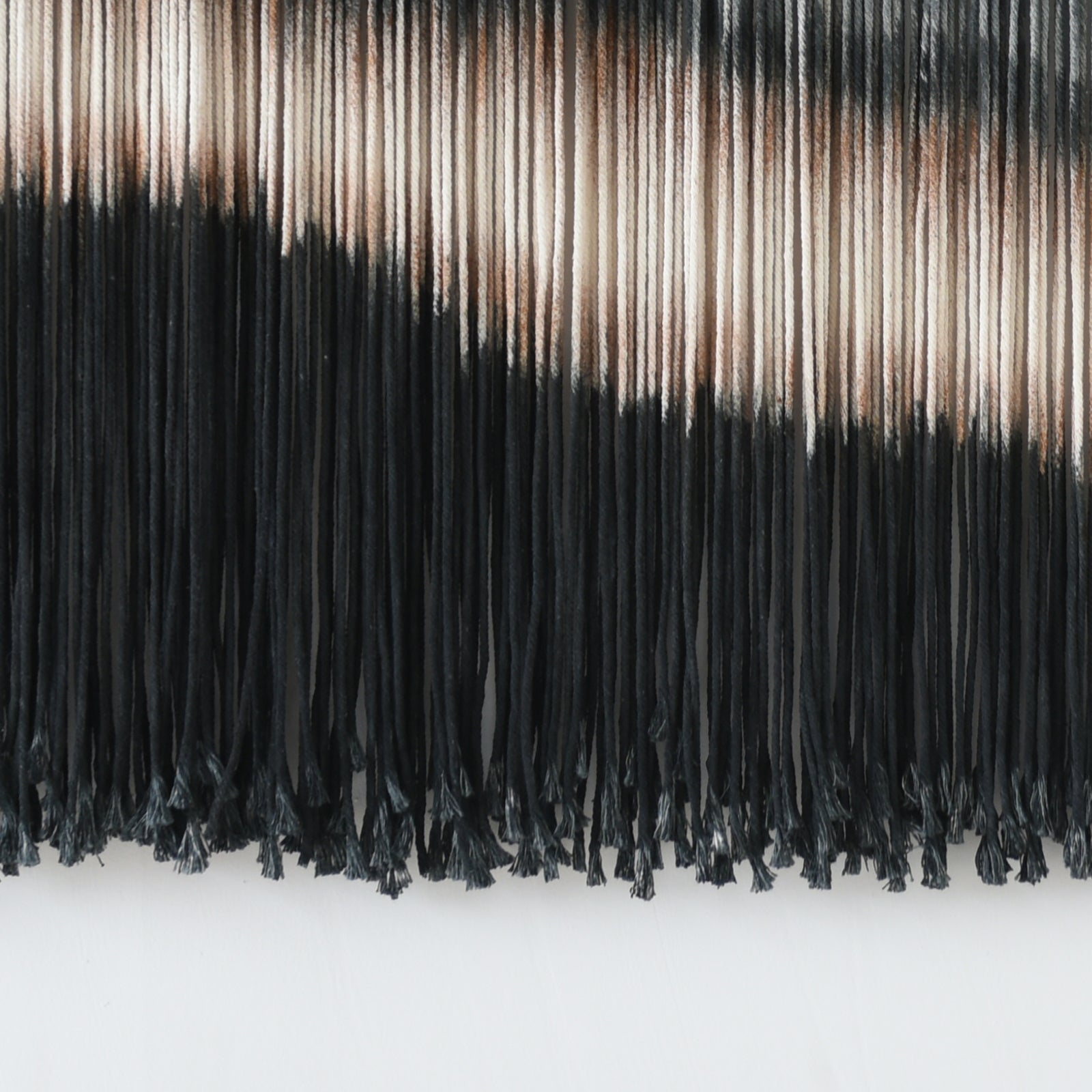 Large Macrame Wall Hanging Boho Dip Dye Black