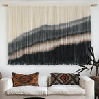 Large Macrame Wall Hanging Boho Dip Dye Black