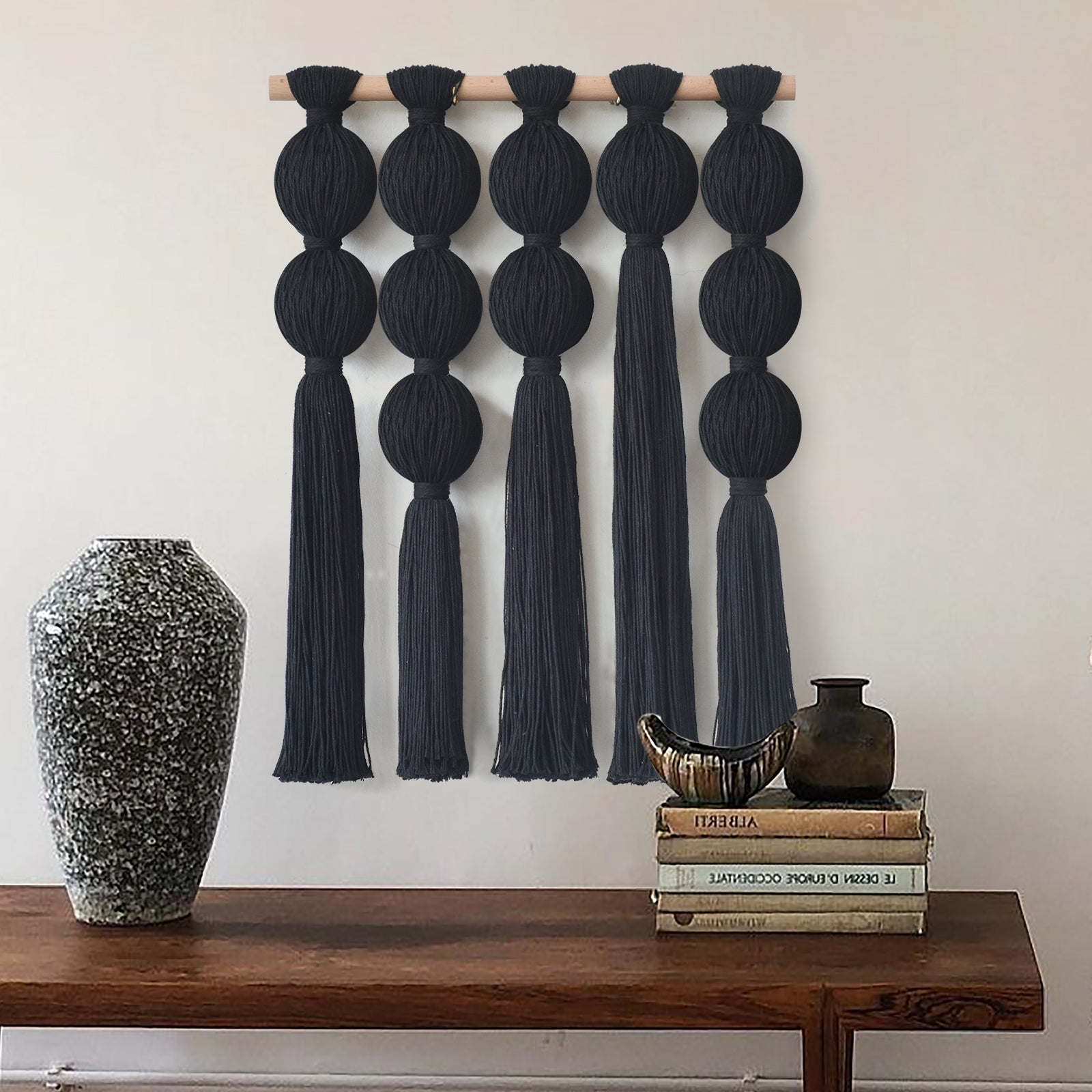 Macrame Wall Hanging Black Boho Wall Art