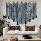 Macrame Wall Hanging Blue dip dye Handcrafted Decorative