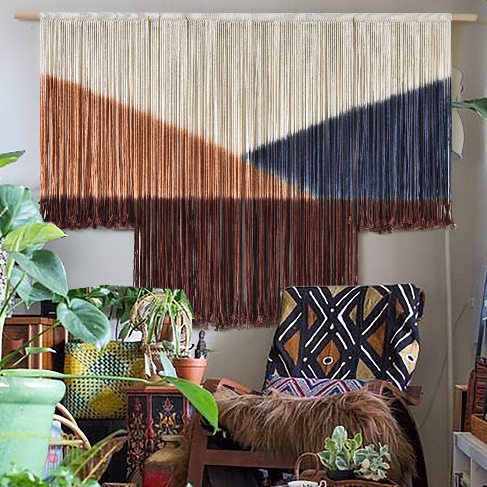 Macrame Wall Hanging Geometric Macrame Wall Art for Living Room or Bedroom Decor