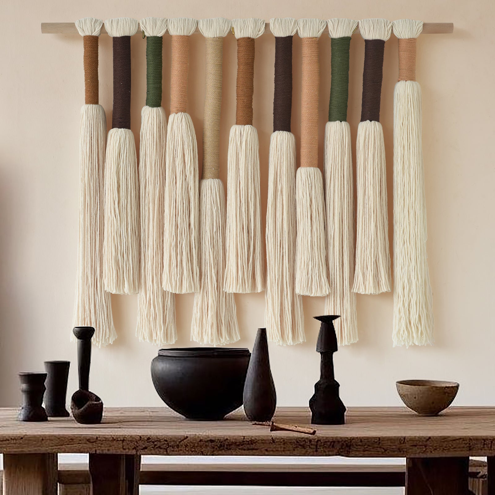 Boho Home Decor Handmade Cotton Fiber Art