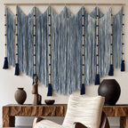 Macrame Wall Hanging Blue dip dye Handcrafted Decorative
