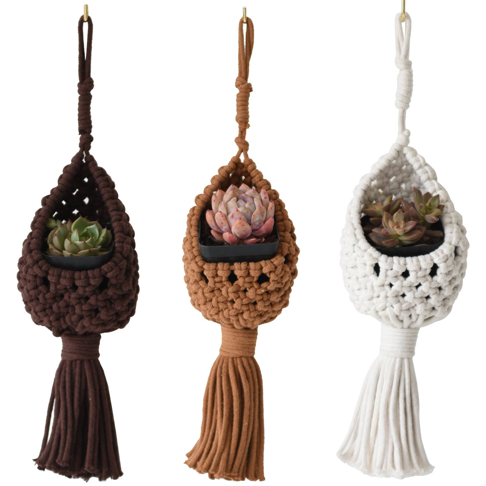 Macrame Basket Decor Set of 3 Boho Basket Decor for Home