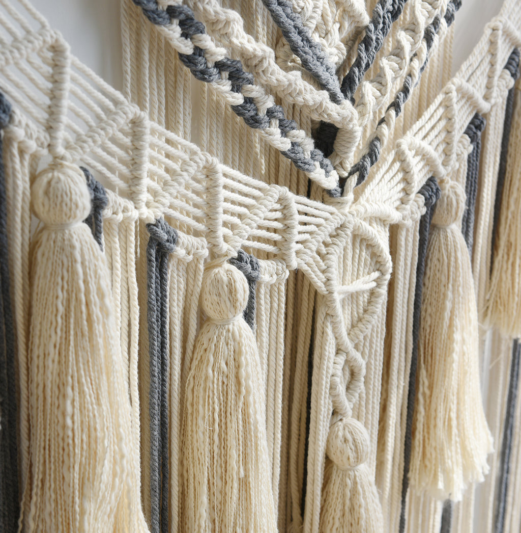 Macrame Wall Decor Panels Handmade Wall Art Home Living Room Bedroom Decor