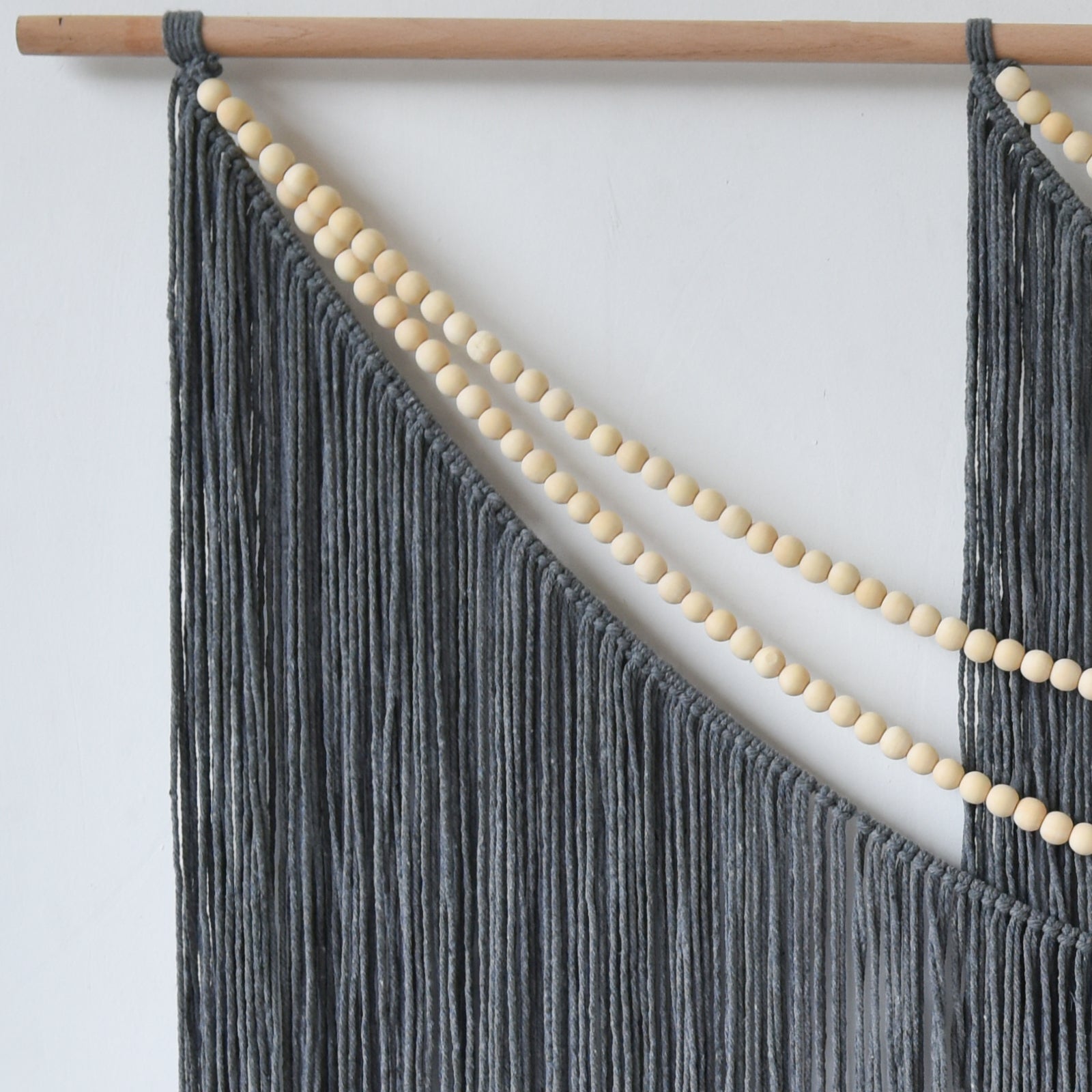 Macrame Wall Decir Large Grey Fiber Yarn Wall Art