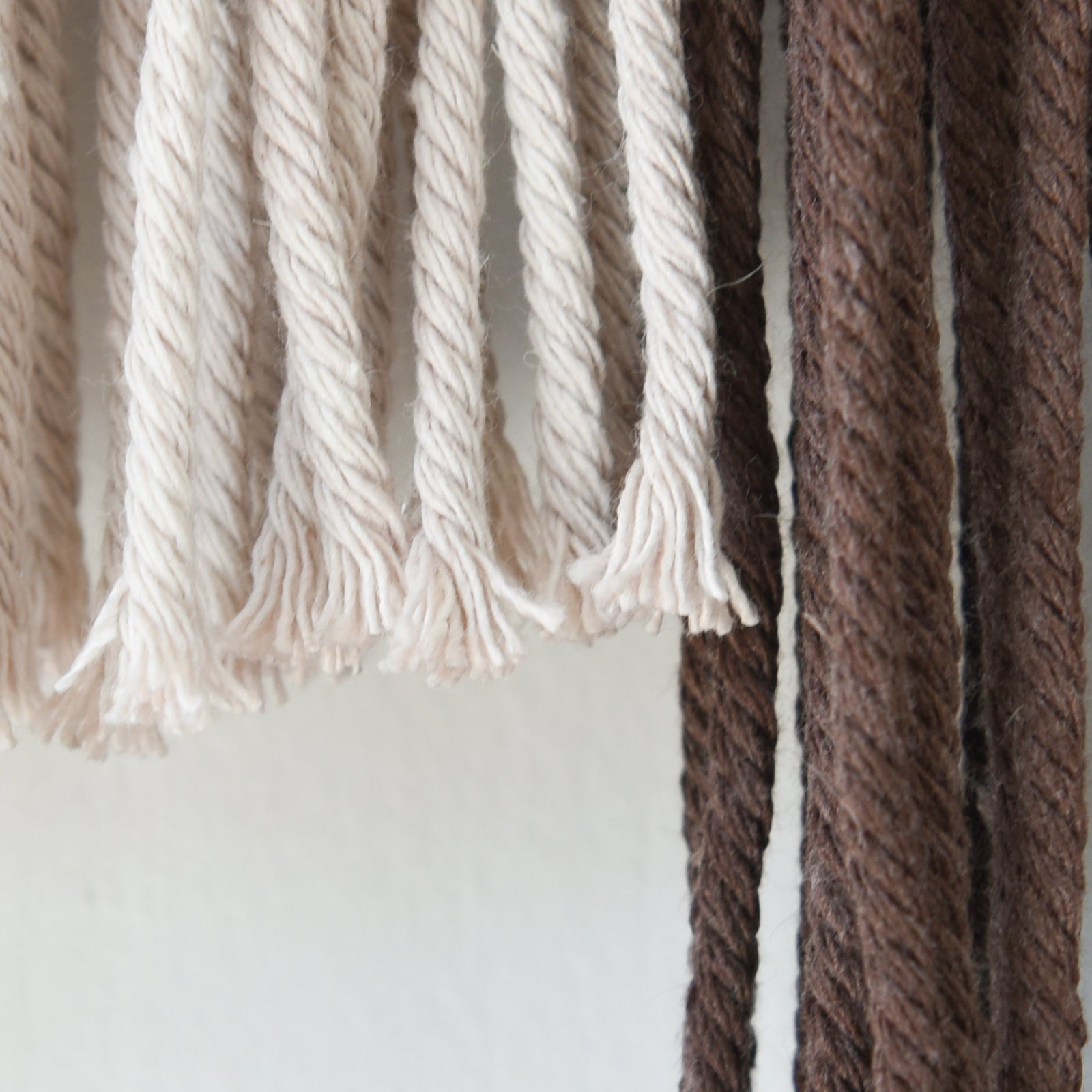 Macrame Wall Hanging Geometric Dip Dyed Brown Red Dark Brown