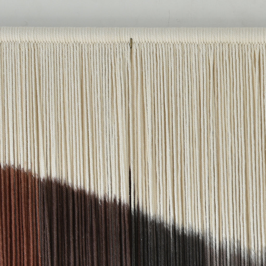 Macrame Wall Hanging Geometric Dip Dyed Brown Red Dark Brown