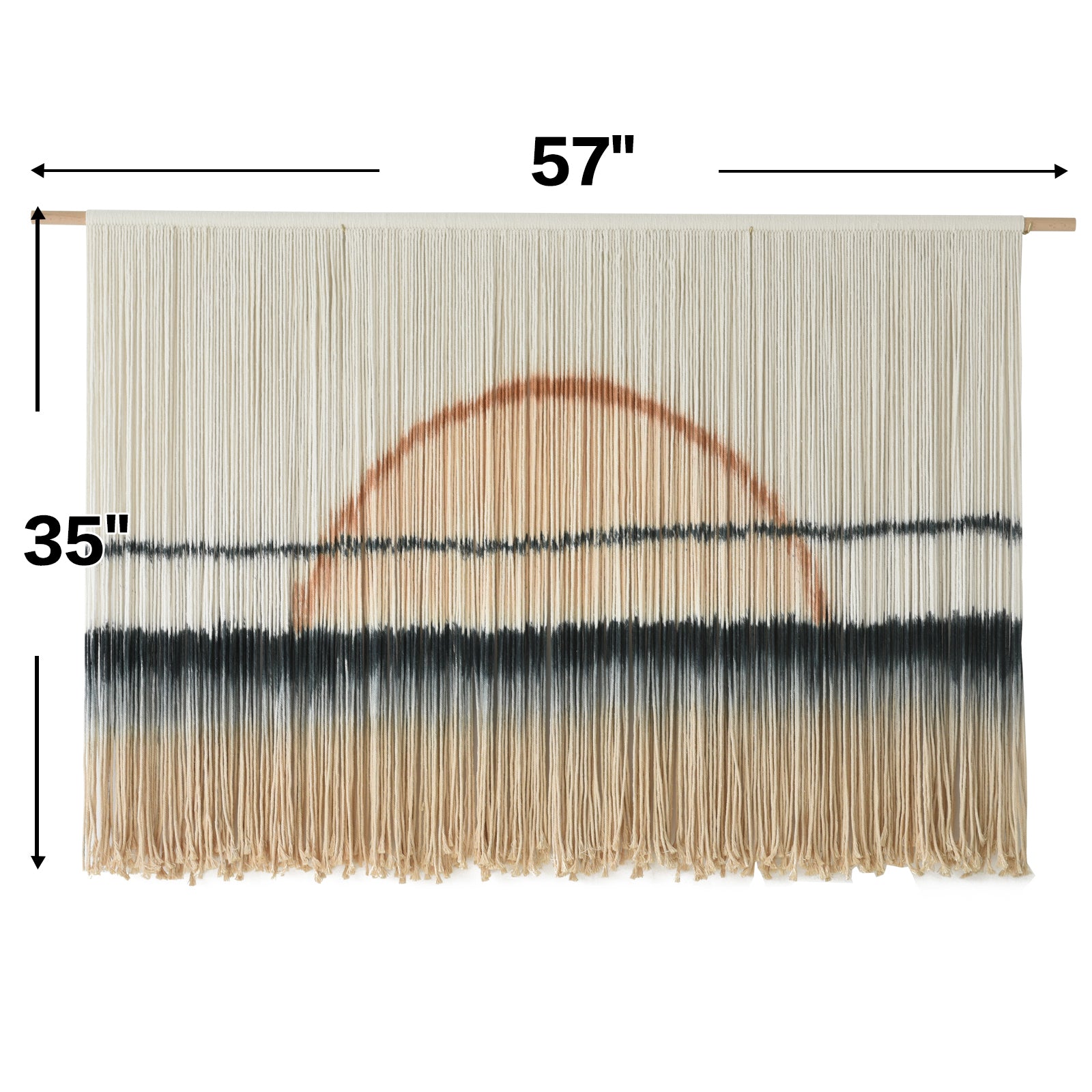 Sunset Dip Dye Boho Tapestry Handmade Woven Cotton Wall Art